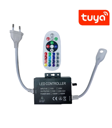 230V RGB WIFI Smart Home CLIP-ON controller - Inkl. endestykke, til 230V, minnefunksjon, 100 m.