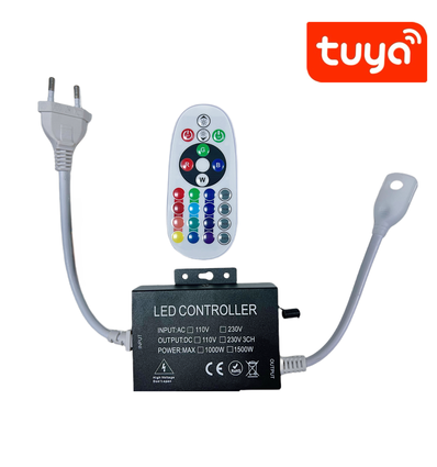 230V RGB WIFI Smart Home CLIP-ON controller - Inkl. endestykke, til 230V, minnefunksjon, 100 m.