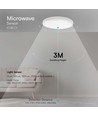 V-Tac 18W LED sensorlampe - Samsung LED chip, Mikrobølgesensor, IP20 innendørs, 230V, inkl. lyskilde