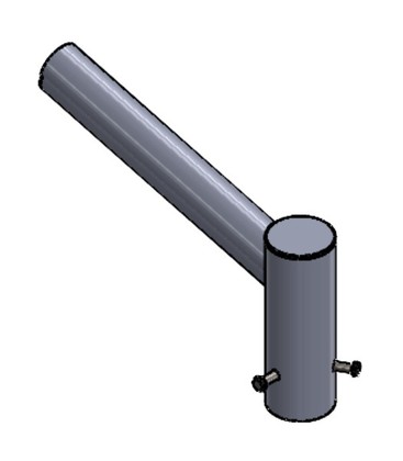 Brakett for gatelys - Passer 30W og 50W, Ø48mm / Ø70mm, grå pulverlakkert