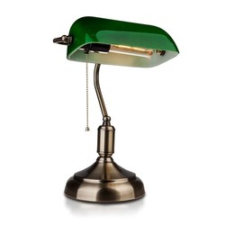 Bordlampe V-Tac Klassisk skrivebordslampe - Grønt glass, 1,5 meter ledning, E27 fatning, uten lyskilde maks. 60W