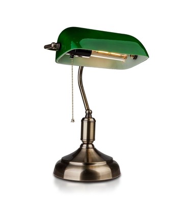 V-Tac Klassisk skrivebordslampe - Grønt glass, 1,5 meter ledning, E27 fatning, uten lyskilde maks. 60W