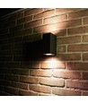 Los Angeles utendørs vegglampe med skumringssensor, Up/Down, GU10, IP44 - Sort