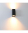 Los Angeles utendørs vegglampe med skumringssensor, Up/Down, GU10, IP44 - Sort