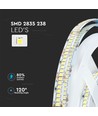 V-Tac 17W/m LED strip - 5m, 150lm/W, IP20, 24V, 238 LED per meter