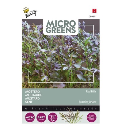 Outlet: Microgreens, senneps frø - Red Frills, 1g