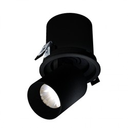 Elprodukter IN OUT - Modell L - Nedsenket Downlight Justerbar Forlengelse og Retning 20W 36° 130x130 mm Svart uten Lyskilde