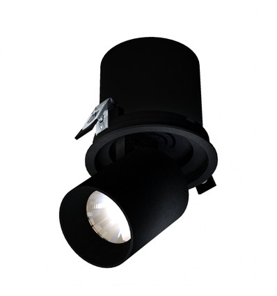 IN OUT - Modell L - Nedsenket Downlight Justerbar Forlengelse og Retning 20W 36° 130x130 mm Svart uten Lyskilde