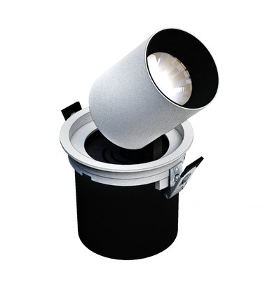 IN OUT - Modell L - Nedfelt Downlight, Justerbar Forlengelse og Retning 20W 36° 130x130 mm, Hvit, Uten Lyskilde