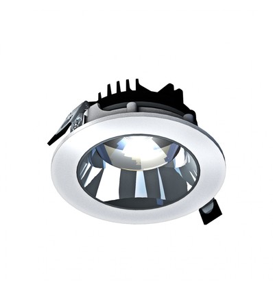 Modell L Downlight 20W - nedsenket, uten lyskilde, justerbar retning 30°, 160x70 mm, hvit