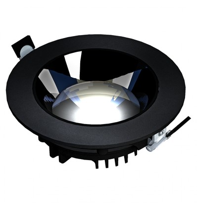 Modell XL nedfelt downlight - justerbar retning 30W 30° 220x70 mm, svart