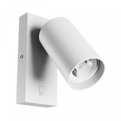 Spectrum LED Squalla Variosa GU10 - bryter, vegglampe, uten lyskilde, 230V, IP20, 55x100mm, hvit, rund