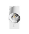 GU10 vegglampe med bryter - Ø5,5 x 100cm, justerbart hode, hvit, innendørs