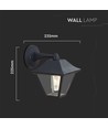 E27 Vegglampe - IP44 utendørs, sort, uten lyskilde