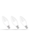 3 stk. E14 6W LED kronepære - C37, varmhvit, 3000K