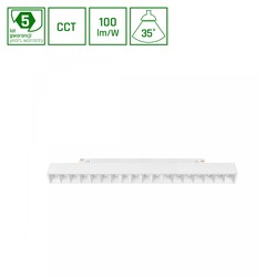 Elprodukter System Shift CCT- Grid M skinne lys 17W - 330x23x42mm, 40°, hvit, CCT switch