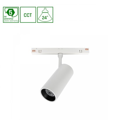 SHIFT CCT-Spot M - Lys 44x157x178mm, 10W, 24°, Hvit, CCT Switch