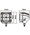 Outlet: LEDlife 12W LED arbeidslys/ekstralys - Bil, lastebil, traktor, trailer, 8° strålevinkel, IP67 vanntett, 10-30V