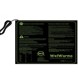 Vekstlys Varmematte - 45W, til forspiring av frø eller microgreens, 50 x 50 cm, 1,8 meter ledning