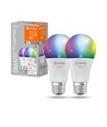 Outlet: LEDVANCE SMART+ WiFi E27 Matt LED Pære 9W RGB+CCT (2-Pak)