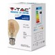 V-Tac 4W LED pære - Karbon filamenter, røkt glass, Samsung LED chip, ekstra varm hvit, 2200K, A60, B22