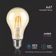 V-Tac 8W LED pære - Dimbar, Karbon filamenter, røkt glass, ekstra varm hvit, 2200K, A67, E27