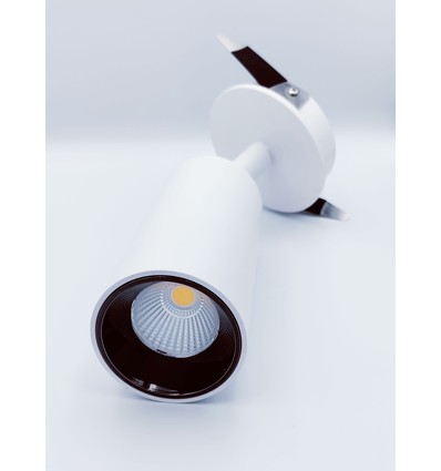 12W Ø8cm innfelt spot hvit RA90 - Hull: Ø7,5 cm, Mål: Ø8 cm, Osram LED