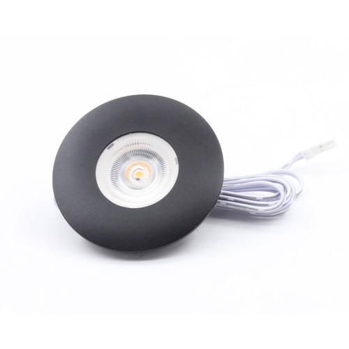 2,5W Ø6,8cm Cabi68 møbelspot RA91 - 12V DC, hull: Ø5,5 cm, mål: Ø6,8 cm, sort