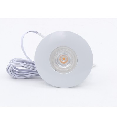 LEDlife Cabi68 møbelspot - Hull: Ø5,6 cm, Mål: Ø6,8 cm, RA91, matt hvit, 2,5W, 12V DC