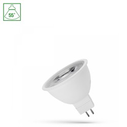 Elprodukter MR16 LED 6W - 12V, 55°, kald hvit, med linse, Spectrum