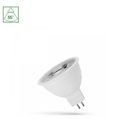 GU5.3 MR16 6W LED pære, 12V - 450lm, 55°, varm hvit, 3000K