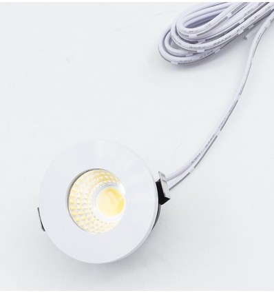 LEDlife Reco68 møbelspot RA92 - Hull: Ø5,6 cm, Mål: Ø6,8 cm, Matt hvit, 2W, 12V DC, RA92