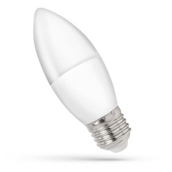 E27 vanlig LED 1W LED stearinlys pære - C37, 270 grader, E27