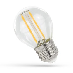 E27 vanlig LED 1W LED kronepære - G45, karbon filamenter, klart glas, E27