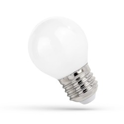E27 vanlig LED 1W LED kronepære - G45, karbon filamenter, mattert glas, E27