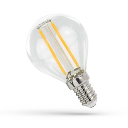 E14 LED 1W LED kronepære - G45, karbon filamenter, klart glas, E14