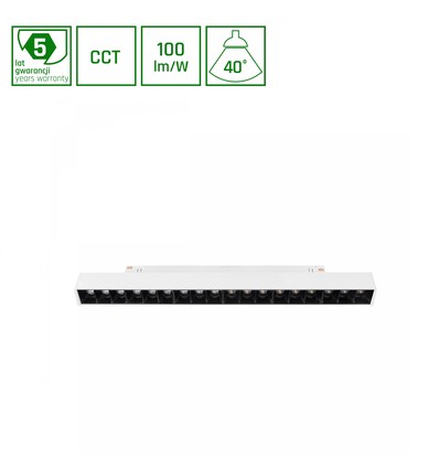 System Shift Smart-Grid M skinne Lys 17W - 303mm, 35°, hvit, CCT/demp.