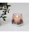 LED Blokklys, 2 stk, flammeeffekt, hvit - 5cm høy, Ø5cm, fungerer med fjernkontroll, ekte stearin