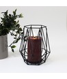 LED blokklys 12,5cm, smelte-look, flammeeffekt - Ø7,5cm, bordeauxrød
