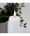 LED-kubbelys 20cm, flammeeffekt, hvit - Ø5cm, fjernkontroll, timer, ekte voks