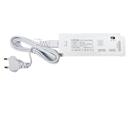 LEDlife møbelspot strømforsyning 36W - Plug and Play, til Sono, Cabi og Reco, maks. 6 spot
