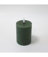 LED blokklys 10cm, smelte-look, flammeeffekt - Ø7,5cm, grønn