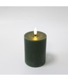 LED blokklys 10cm, smelte-look, flammeeffekt - Ø7,5cm, grønn