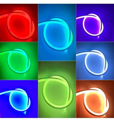 RGB 16x16 Neon Flex LED - 12W per meter, IP67, 230V