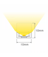 5m 7,5W/m AnyCut Neon Flex 10x10 Varmhvit LED-strip - 12V DC, ingen klippeavstand