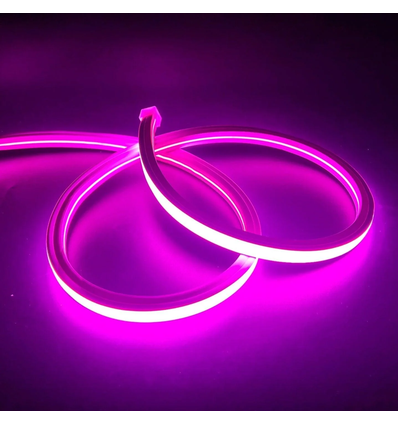 AnyCut Neon Flex 10x10 Lilla LED strip - 5m, 8W/m, 12V, Ingen klippeavstand