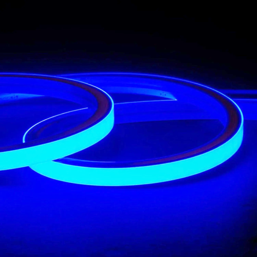 AnyCut Neon Flex 10x10 Blå LED strip - 5m, 8W/m, 12V, Ingen klippeavstand