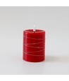 LED blokklys med lyskjede, 10cm, flammeeffekt - Ø7,5cm, rød