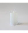 LED Blokklys 10cm høy, smelte-look, flammeeffekt - Ø7,5cm, 10cm høy, virker m. fjernkontroll, ekte stearin
