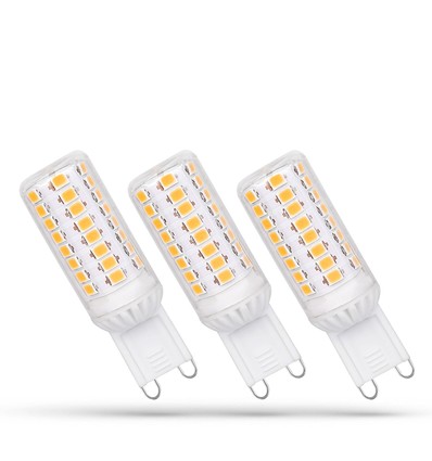 G9 LED 4.9W - 230V, Varm Hvit, Dempbar, Premium, Spectrum, 3-pakning